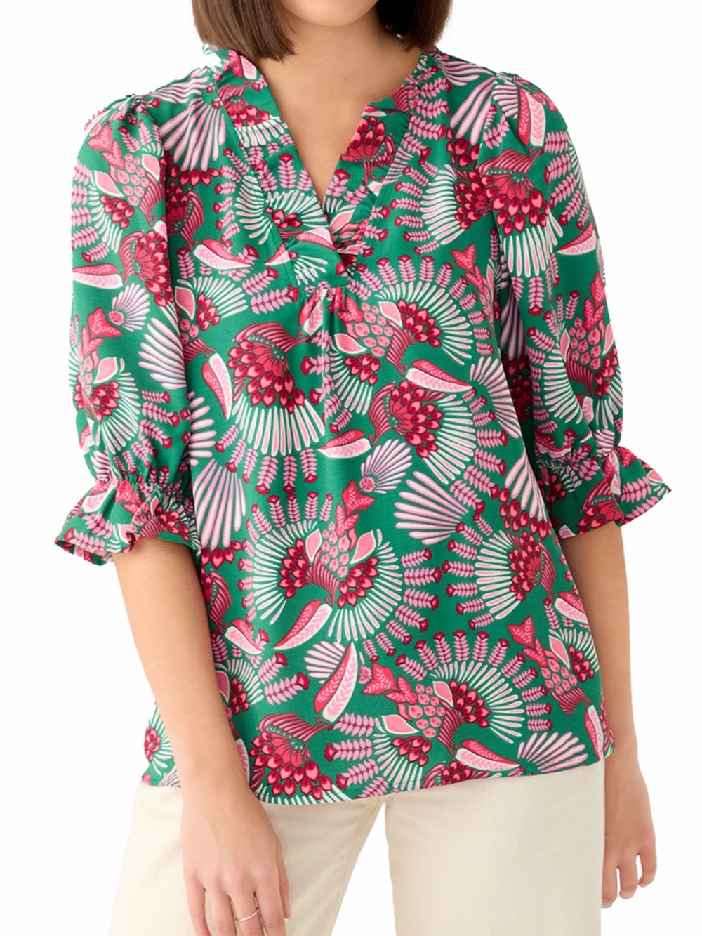 Michelle McDowell Julie Top toucan Tango Green